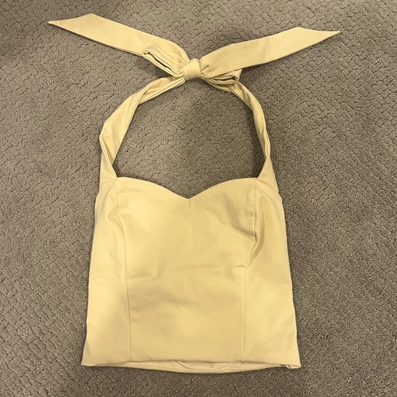 Butter Yellow Halter Top - Picture 1 of 2